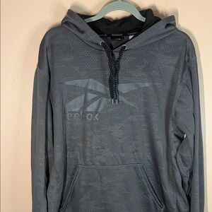 Reebok Men's Dark Gray Graphic Pullover Hoodie